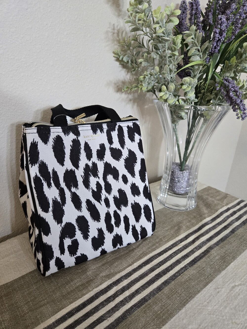 Kate Spade NWT Leopard-Print Insulated Lunch Bag With Food Storage Container